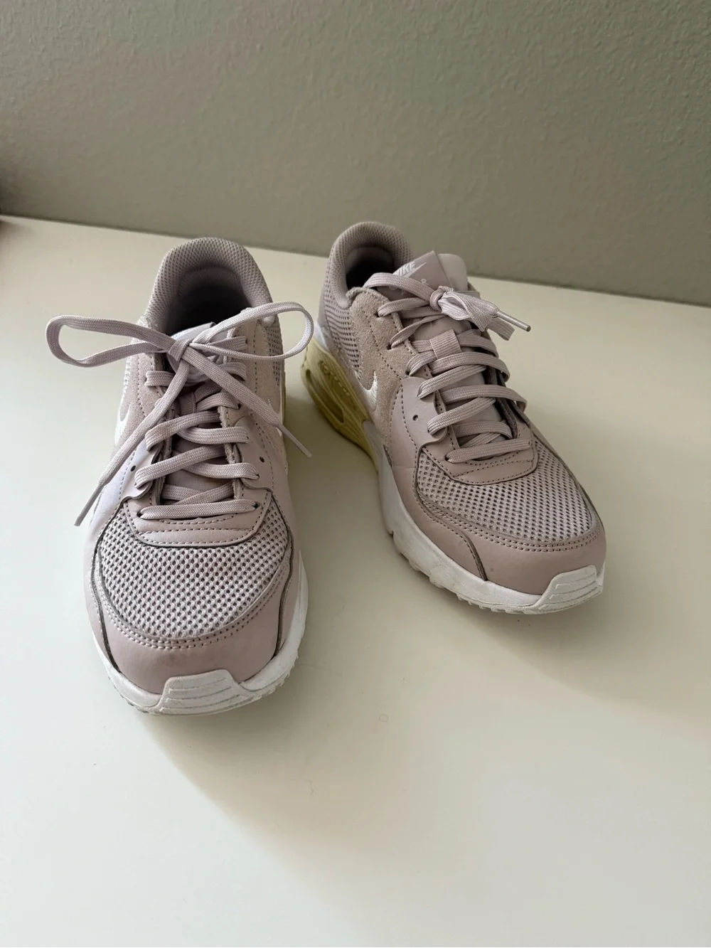 Nike Women's Lace-Up Trainers in Light Taupe with White Soles